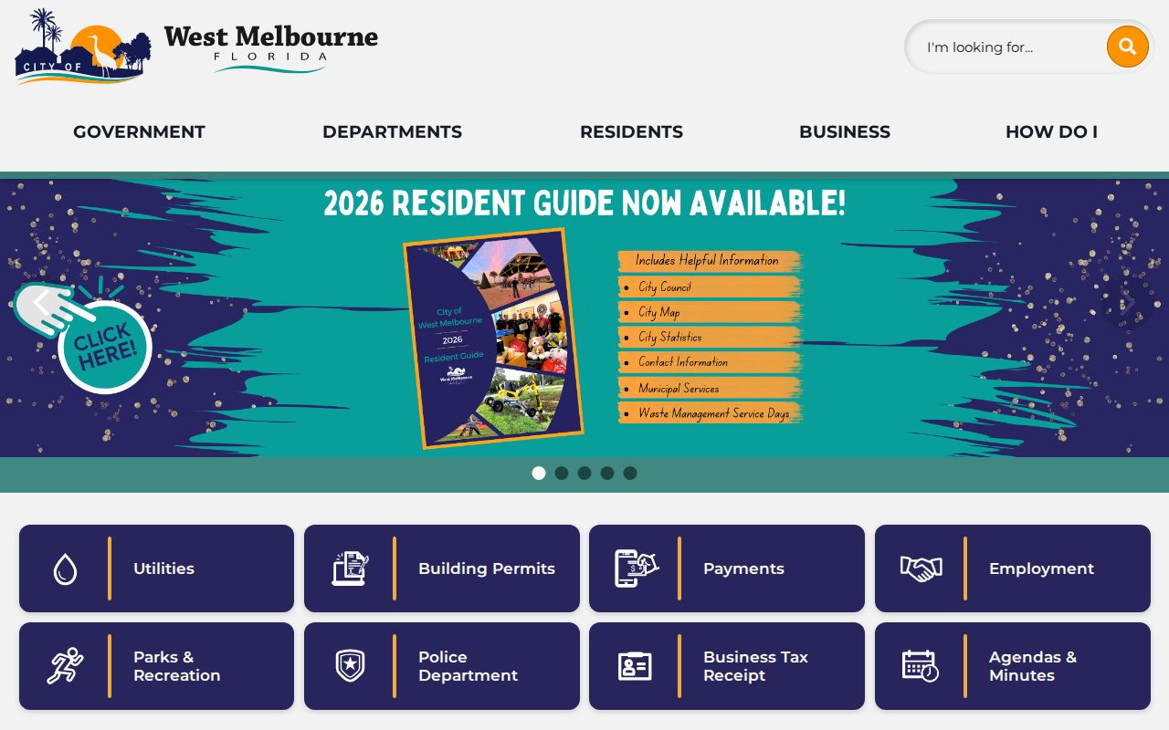 West Melbourne city website used to reach municipal resident records