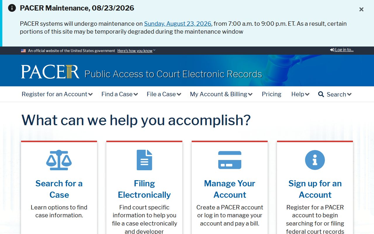 PACER federal court access for a West Melbourne resident lookup